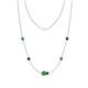 1 - Linea 0.63 ctw Green Garnet (4 mm) and Red Garnet Women Station Necklace 