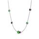 4 - Linea 0.63 ctw Green Garnet (4 mm) and Red Garnet Women Station Necklace 