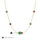 3 - Linea 0.61 ctw Green Garnet (4 mm) and Ruby Women Station Necklace 