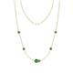 1 - Linea 0.61 ctw Green Garnet (4 mm) and Smoky Quartz Women Station Necklace 