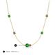 3 - Linea 0.61 ctw Green Garnet (4 mm) and Smoky Quartz Women Station Necklace 