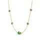 4 - Linea 0.61 ctw Green Garnet (4 mm) and Smoky Quartz Women Station Necklace 