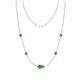 1 - Linea 0.61 ctw Green Garnet (4 mm) and Smoky Quartz Women Station Necklace 