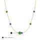 3 - Linea 0.61 ctw Green Garnet (4 mm) and Tanzanite Women Station Necklace 