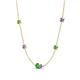 4 - Linea 0.61 ctw Green Garnet (4 mm) and Tanzanite Women Station Necklace 