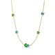 4 - Linea 0.55 ctw Green Garnet (4 mm) and Turquoise Women Station Necklace 