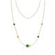 1 - Linea 0.61 ctw Green Garnet (4 mm) and Yellow Diamond Women Station Necklace 