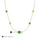 3 - Linea 0.61 ctw Green Garnet (4 mm) and Yellow Diamond Women Station Necklace 