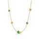 4 - Linea 0.61 ctw Green Garnet (4 mm) and Yellow Diamond Women Station Necklace 