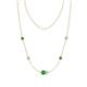 1 - Linea 0.53 ctw Green Garnet (4 mm) and Opal Women Station Necklace 