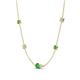 4 - Linea 0.53 ctw Green Garnet (4 mm) and Opal Women Station Necklace 