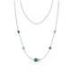 1 - Linea 0.53 ctw Green Garnet (4 mm) and Opal Women Station Necklace 
