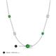 3 - Linea 0.53 ctw Green Garnet (4 mm) and Opal Women Station Necklace 