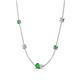4 - Linea 0.53 ctw Green Garnet (4 mm) and Opal Women Station Necklace 