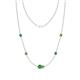 1 - Linea 0.63 ctw Green Garnet (4 mm) and Peridot Women Station Necklace 