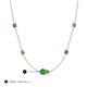 3 - Linea 0.63 ctw Green Garnet (4 mm) and Peridot Women Station Necklace 