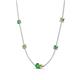 4 - Linea 0.63 ctw Green Garnet (4 mm) and Peridot Women Station Necklace 