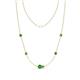 1 - Linea 0.63 ctw Green Garnet (4 mm) and Peridot Women Station Necklace 