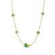 4 - Linea 0.63 ctw Green Garnet (4 mm) and Peridot Women Station Necklace 