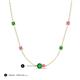 3 - Linea 0.64 ctw Green Garnet (4 mm) and Pink Sapphire Women Station Necklace 