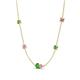 4 - Linea 0.64 ctw Green Garnet (4 mm) and Pink Sapphire Women Station Necklace 