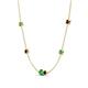 4 - Linea 0.63 ctw Green Garnet (4 mm) and Red Garnet Women Station Necklace 