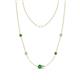 1 - Linea 0.58 ctw Green Garnet (4 mm) and Moissanite Women Station Necklace 