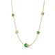 4 - Linea 0.58 ctw Green Garnet (4 mm) and Moissanite Women Station Necklace 