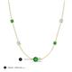 3 - Linea 0.53 ctw Green Garnet (4 mm) and Opal Women Station Necklace 