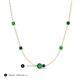 3 - Linea 0.61 ctw Green Garnet (4 mm) and Blue Diamond Women Station Necklace 