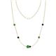 1 - Linea 0.62 ctw Green Garnet (4 mm) and Blue Sapphire Women Station Necklace 