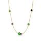 4 - Linea 0.62 ctw Green Garnet (4 mm) and Blue Sapphire Women Station Necklace 