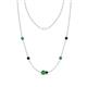 1 - Linea 0.62 ctw Green Garnet (4 mm) and Blue Sapphire Women Station Necklace 
