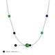 3 - Linea 0.62 ctw Green Garnet (4 mm) and Blue Sapphire Women Station Necklace 
