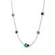 4 - Linea 0.62 ctw Green Garnet (4 mm) and Blue Sapphire Women Station Necklace 