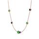4 - Linea 0.62 ctw Green Garnet (4 mm) and Blue Sapphire Women Station Necklace 