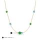 3 - Linea 0.58 ctw Green Garnet (4 mm) and Blue Topaz Women Station Necklace 