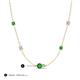 3 - Linea 0.61 ctw Green Garnet (4 mm) and Lab Grown Diamond Women Station Necklace 