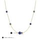 3 - Linea 0.48 ctw Iolite (4 mm) and Created Alexandrite Women Station Necklace 