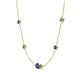 4 - Linea 0.48 ctw Iolite (4 mm) and Created Alexandrite Women Station Necklace 