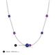 3 - Linea 0.40 ctw Iolite (4 mm) and Amethyst Women Station Necklace 