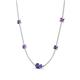 4 - Linea 0.40 ctw Iolite (4 mm) and Amethyst Women Station Necklace 