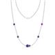 1 - Linea 0.40 ctw Iolite (4 mm) and Amethyst Women Station Necklace 