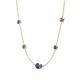 4 - Linea 0.40 ctw Iolite (4 mm) and Amethyst Women Station Necklace 