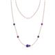 1 - Linea 0.40 ctw Iolite (4 mm) and Amethyst Women Station Necklace 