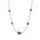 4 - Linea 0.40 ctw Iolite (4 mm) and Amethyst Women Station Necklace 