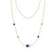 1 - Linea 0.40 ctw Iolite (4 mm) and Aquamarine Women Station Necklace 