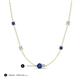 3 - Linea 0.40 ctw Iolite (4 mm) and Aquamarine Women Station Necklace 