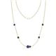 1 - Linea 0.46 ctw Iolite (4 mm) and Black Diamond Women Station Necklace 