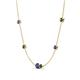 4 - Linea 0.46 ctw Iolite (4 mm) and Black Diamond Women Station Necklace 